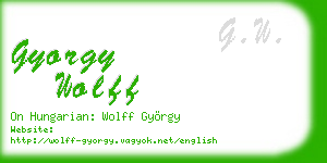 gyorgy wolff business card